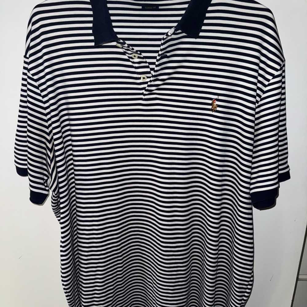 Polo by Ralph Lauren Navy and White Striped Shirt